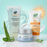 Face Wash, Moisturiser, Sunscreen