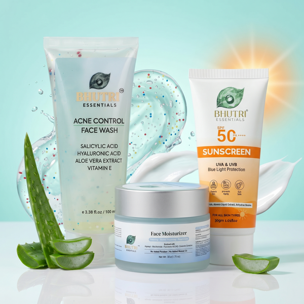 Face Wash, Moisturiser, Sunscreen
